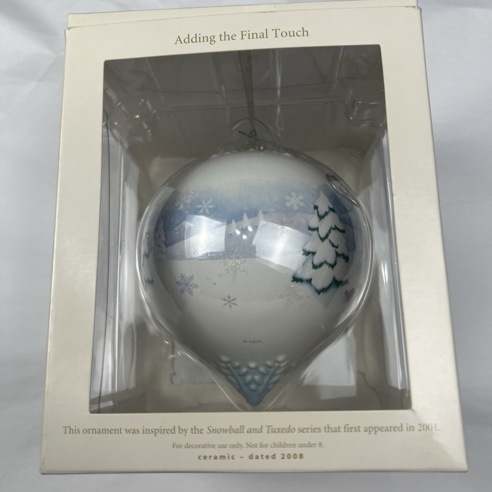 Hallmark 2008 ADDING THE FINAL TOUCH Christmas Ornament NEW Snowball and Tuxedo - Picture 3 of 7